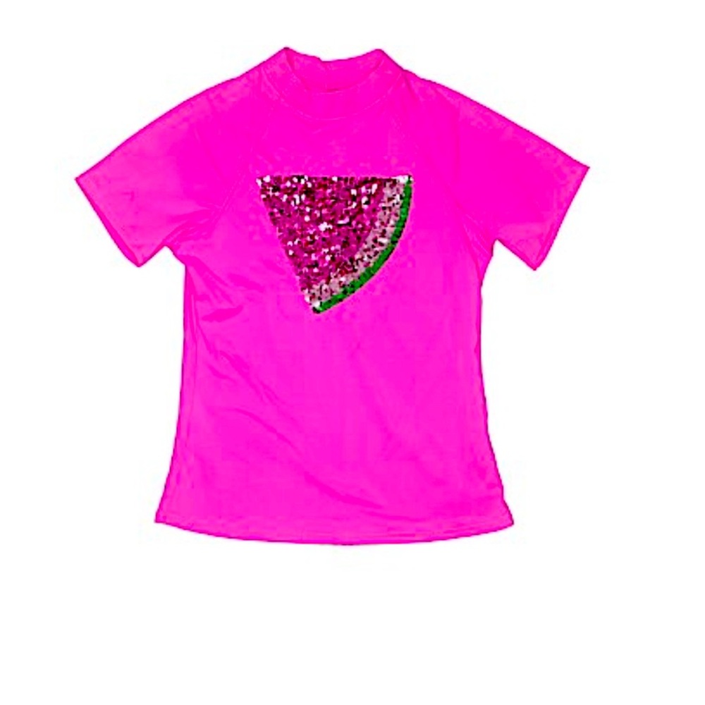 NWOT Land’s End Pink With Watermelon Embellishment. Girls Size Large